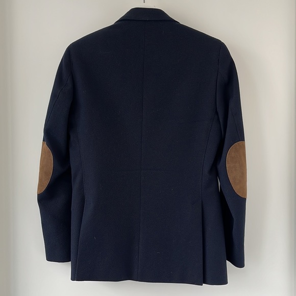 Massimo Dutti Men's Navy Cotton Blazer (US 36) - Picture 3 of 6